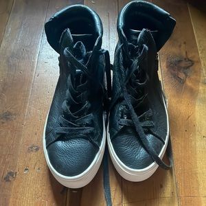 High Top black leather ugg shoes